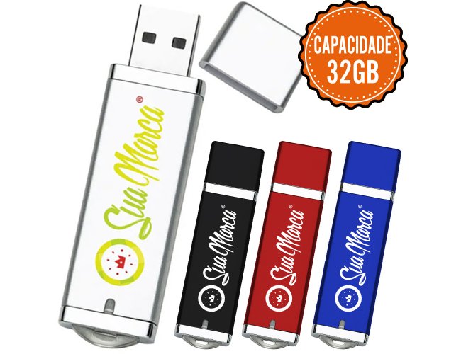 Pen Drive Personalizado De Plstico Com Tampa Protetora De Memria TALENT Com Capacidade De 32GB