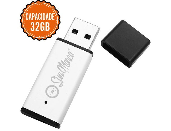 Pen Drives Personalizado De Alumnio Com Tampa De Plstico PRATINHA Com Capacidade De 32GB