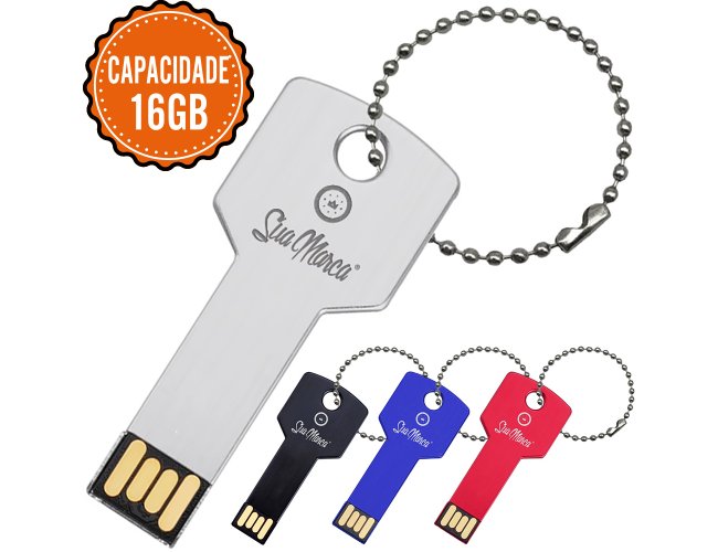 Pen Drive Personalizado Com Formato De Chave Em Metal E Capacidade De 16GB